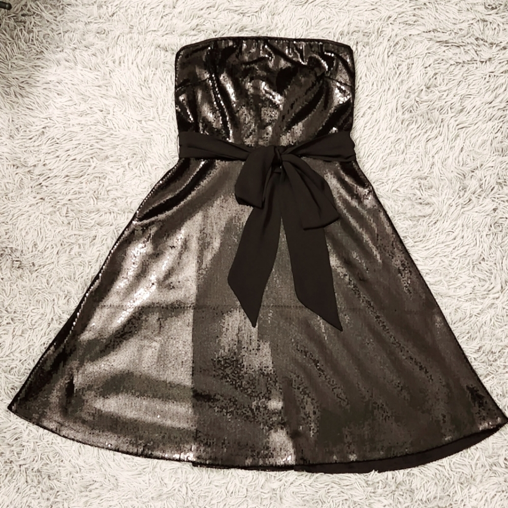 women's black sequin dress